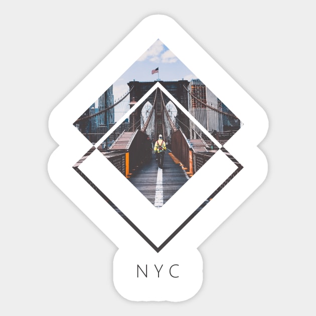 NYC Firefighter Geometric Artwork Sticker by GeometricPhotos